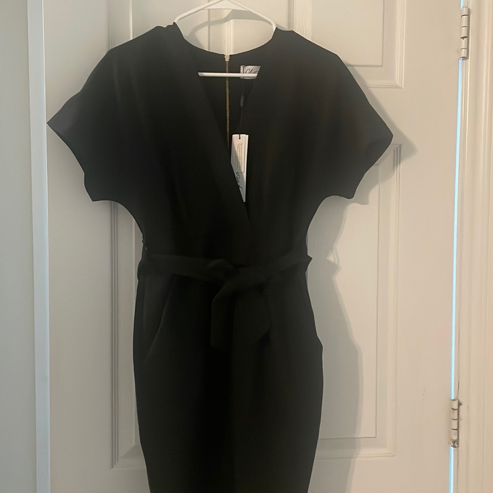 Closet London Petite kimono wrap dress in black - Picture 5 of 11